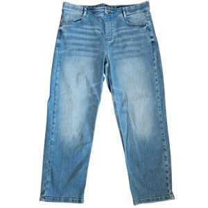 J Jill High‎ Rise Straight Leg Crop Jeans Light Wash Stretch Womens 12